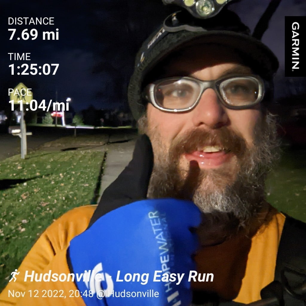 Distance: 7.69 mi, Time: 1:25:07, Pace: 11:04/mi — Hudsonville - Long Easy Run