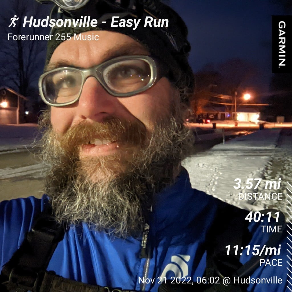 Monday Running With High Winds And Snowy Footing